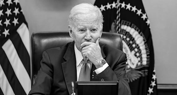 Joe Biden meets with national security staff in the White House Situation Room Thursday, June 16, 2022, to discuss possible scenarios of Russia's invasion of Ukraine as well as possible strategic weaponry on the battle field. (Official White House photo by Adam Schultz)