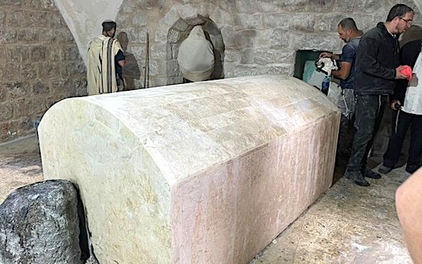 Joseph's Tomb in Israel restored in April 2022 after vandalism by Muslim rioters (Photo courtesy Naftali Bennett/Twitter)