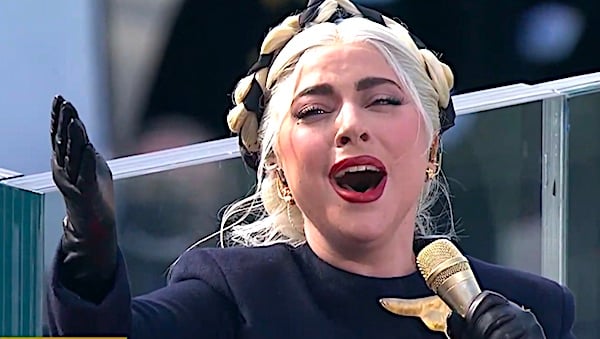 Lady Gaga performs the national anthem during the inauguration of President Joe Biden on Jan. 20, 2021. (Video screenshot)